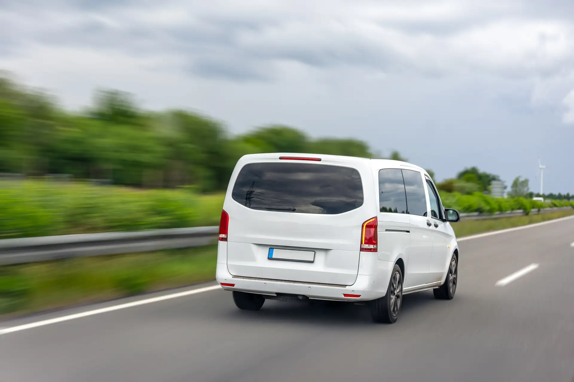 white-minivan-highway-car-motion-road-transportation